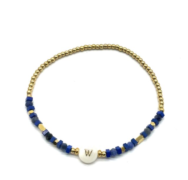 “W” LETTER BEADED BRACELET