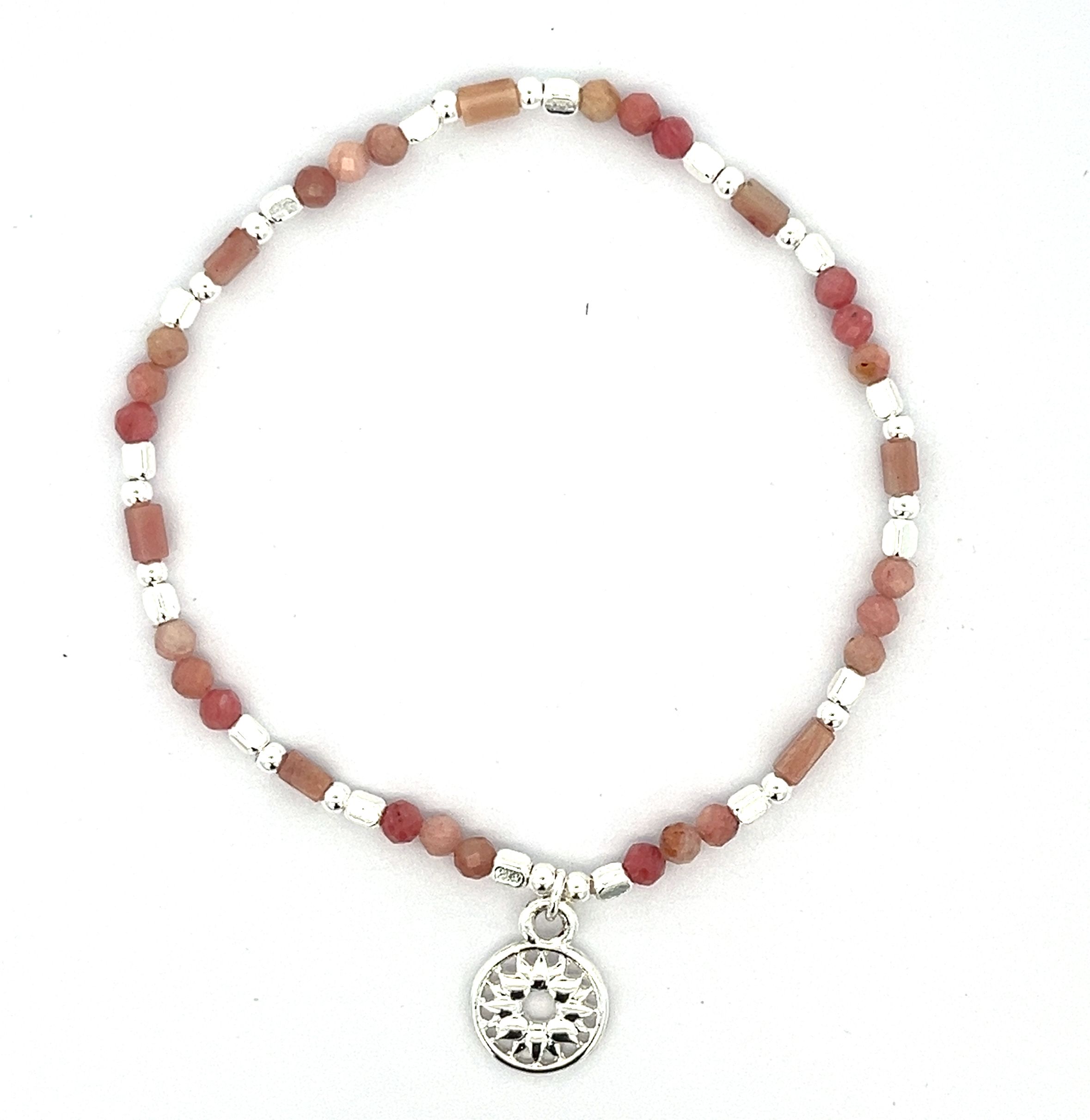 HOLLOW SEA ANEMONE PENDANT REDWOOD GRAIN BRACELET