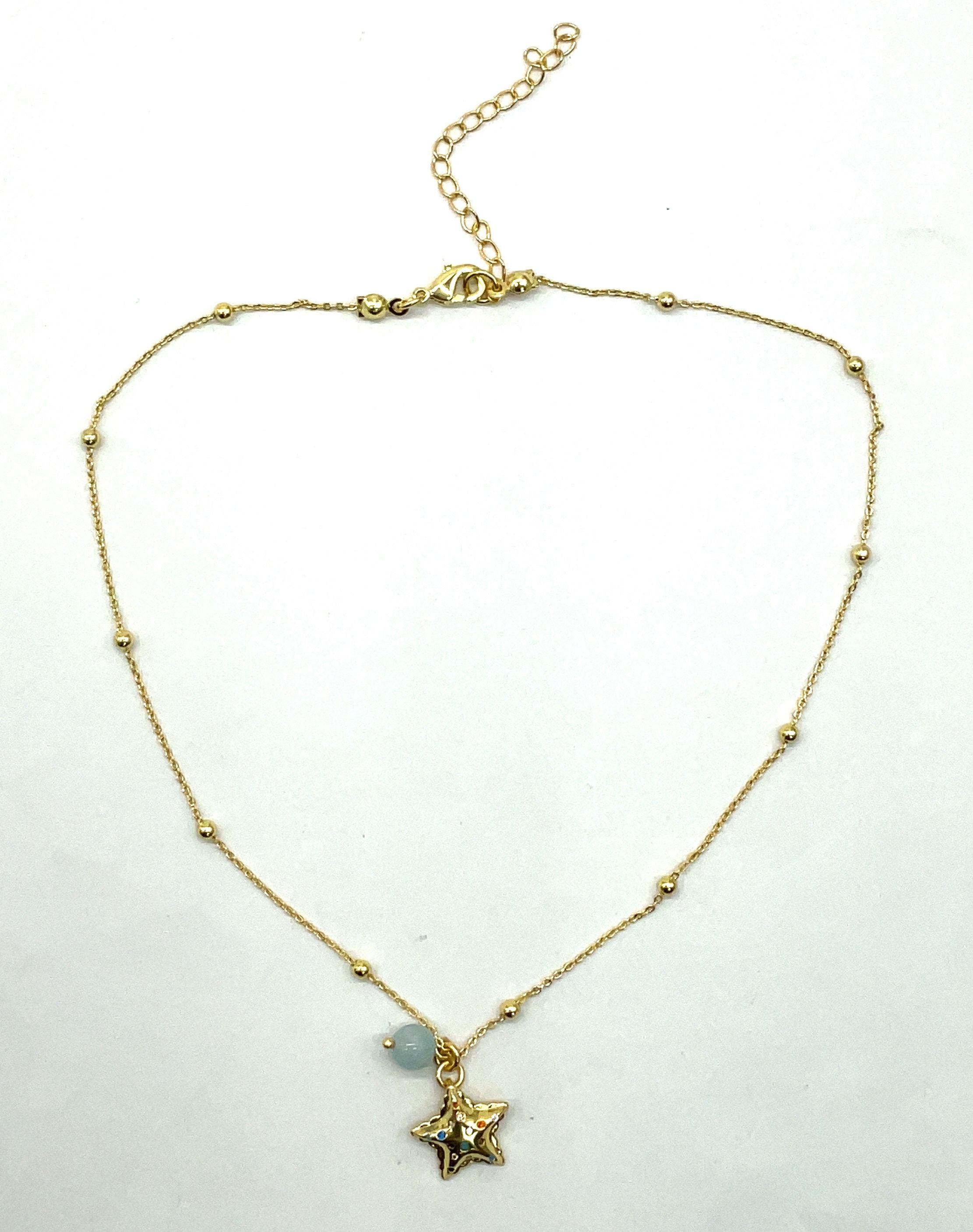 FIVE-POINTED STAR PENDANT CHAIN NECKLACE