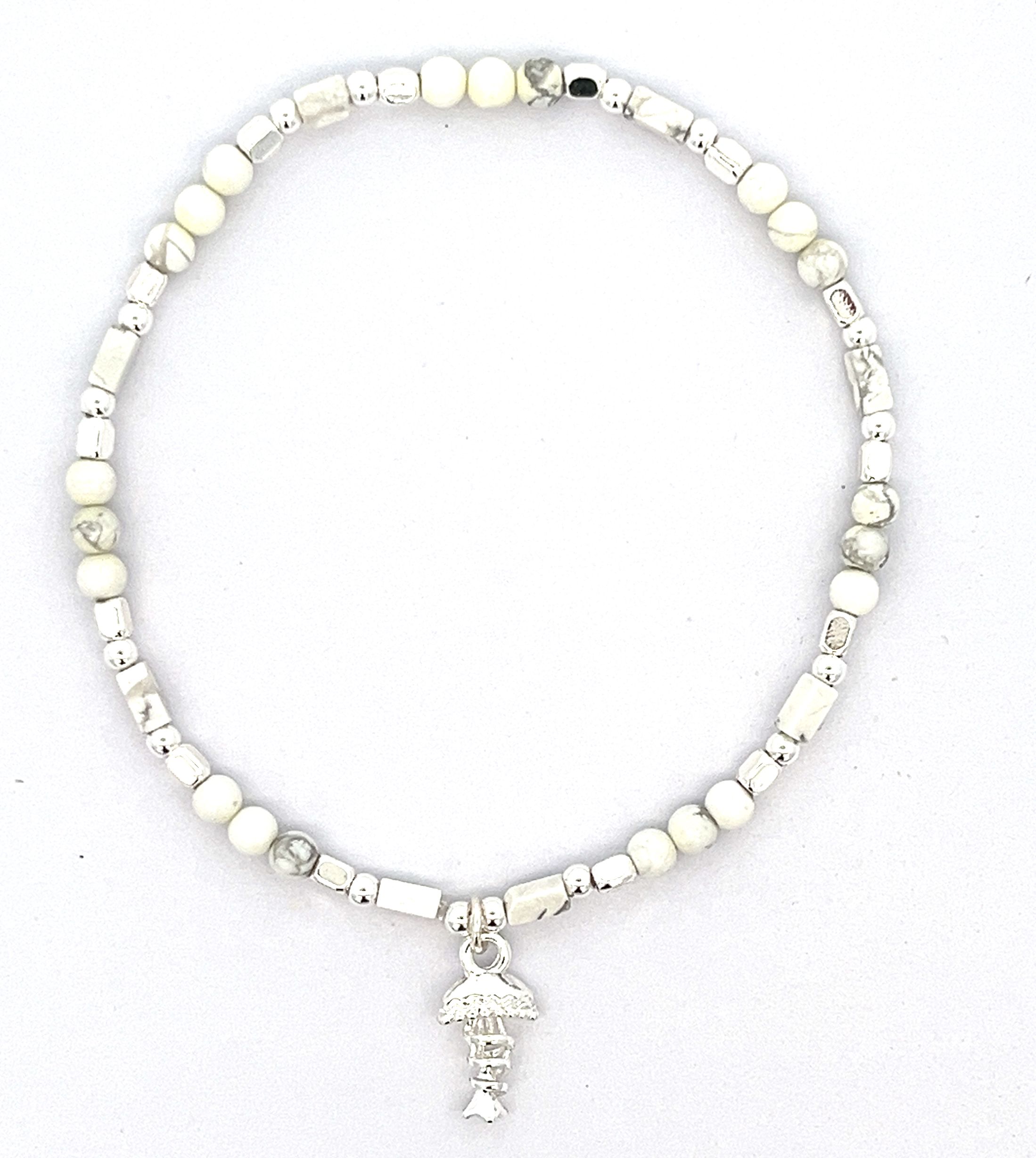 JELLYFISH PENDANT WHITE TURQUOISE BRACELET