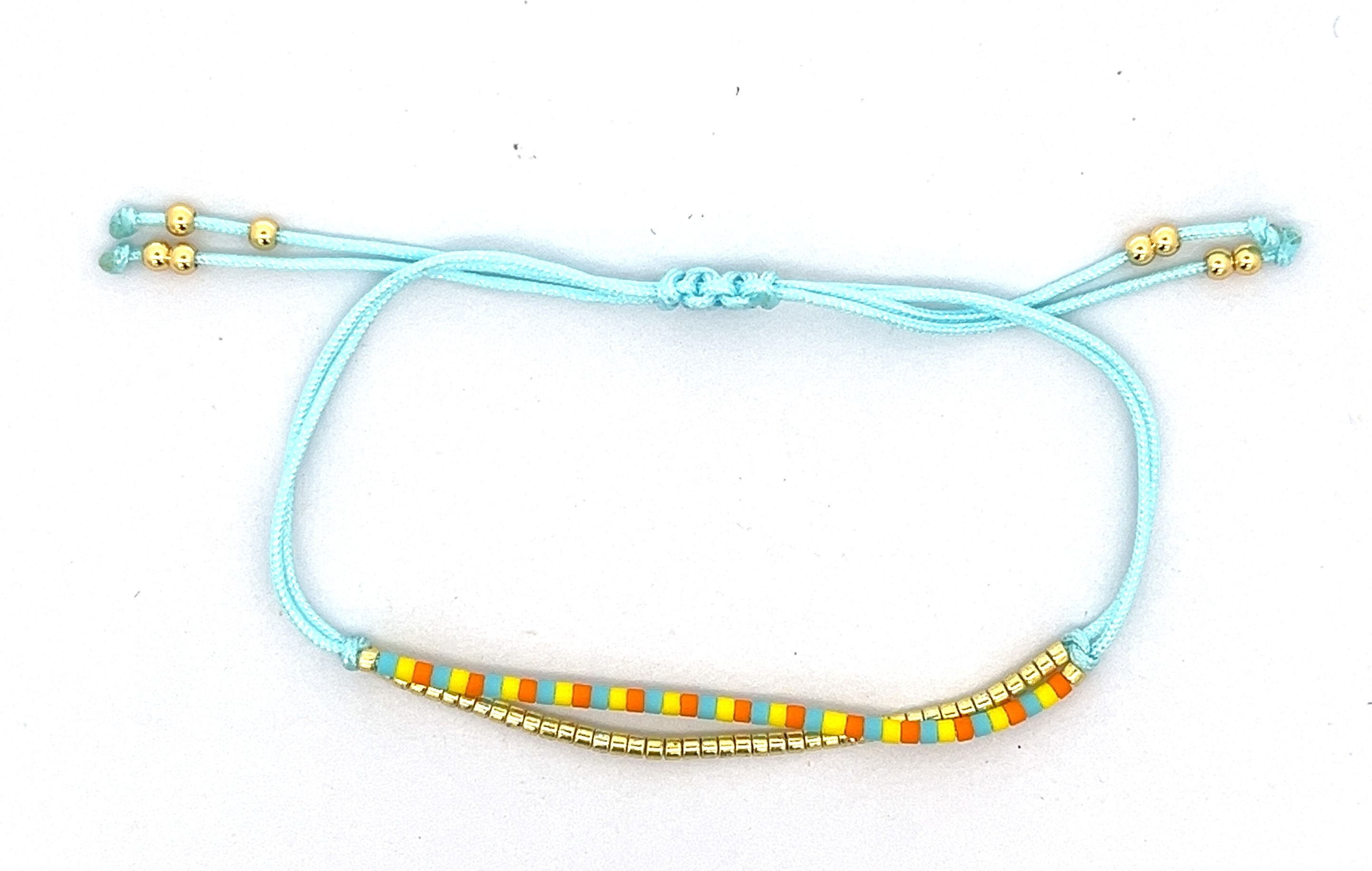 SKY BLUE DOUBLE-LAYER WOVEN BRACELET