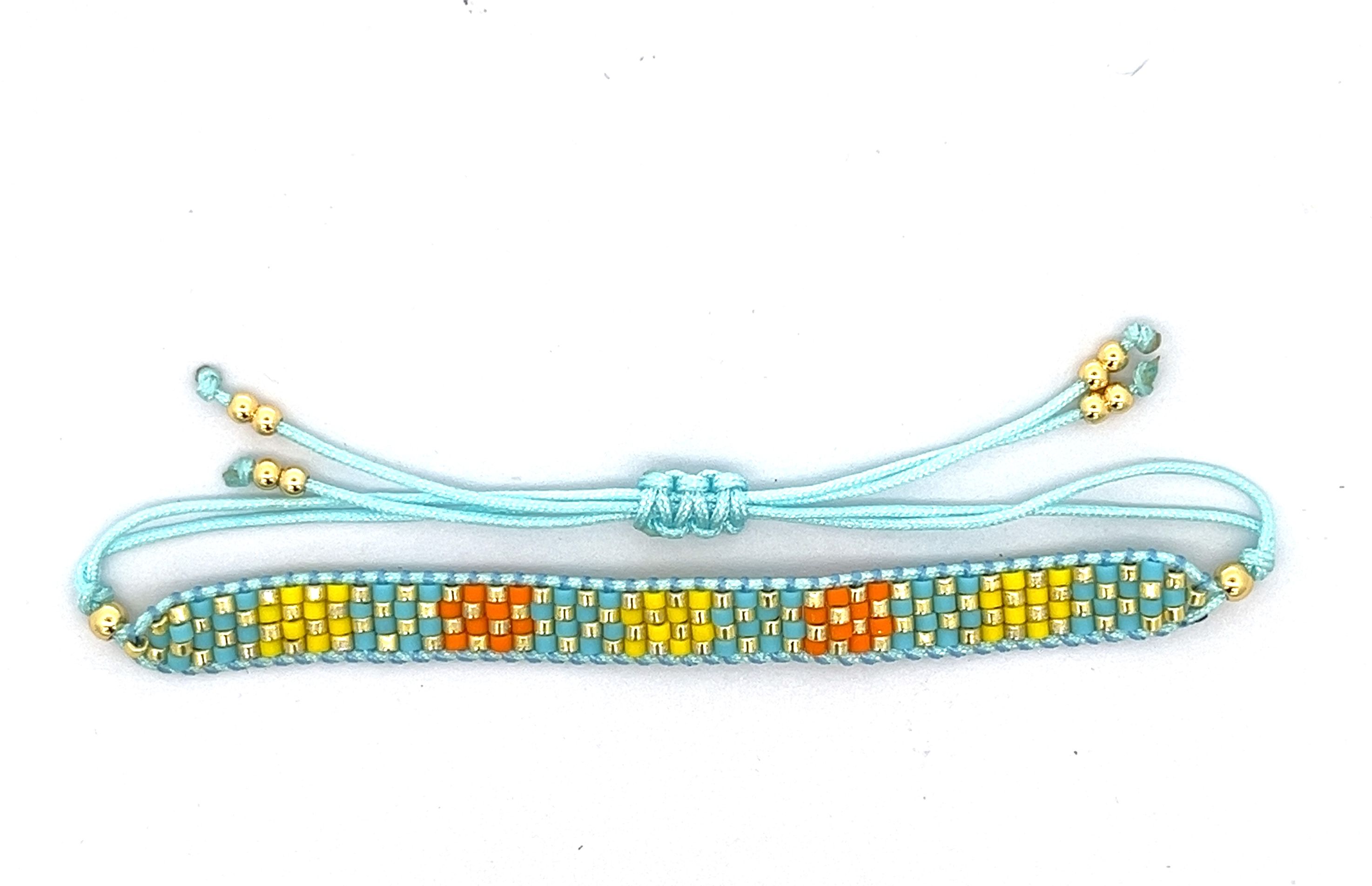 SKY-BLUE DB BEADS JADE LINE WOVEN BRACELET