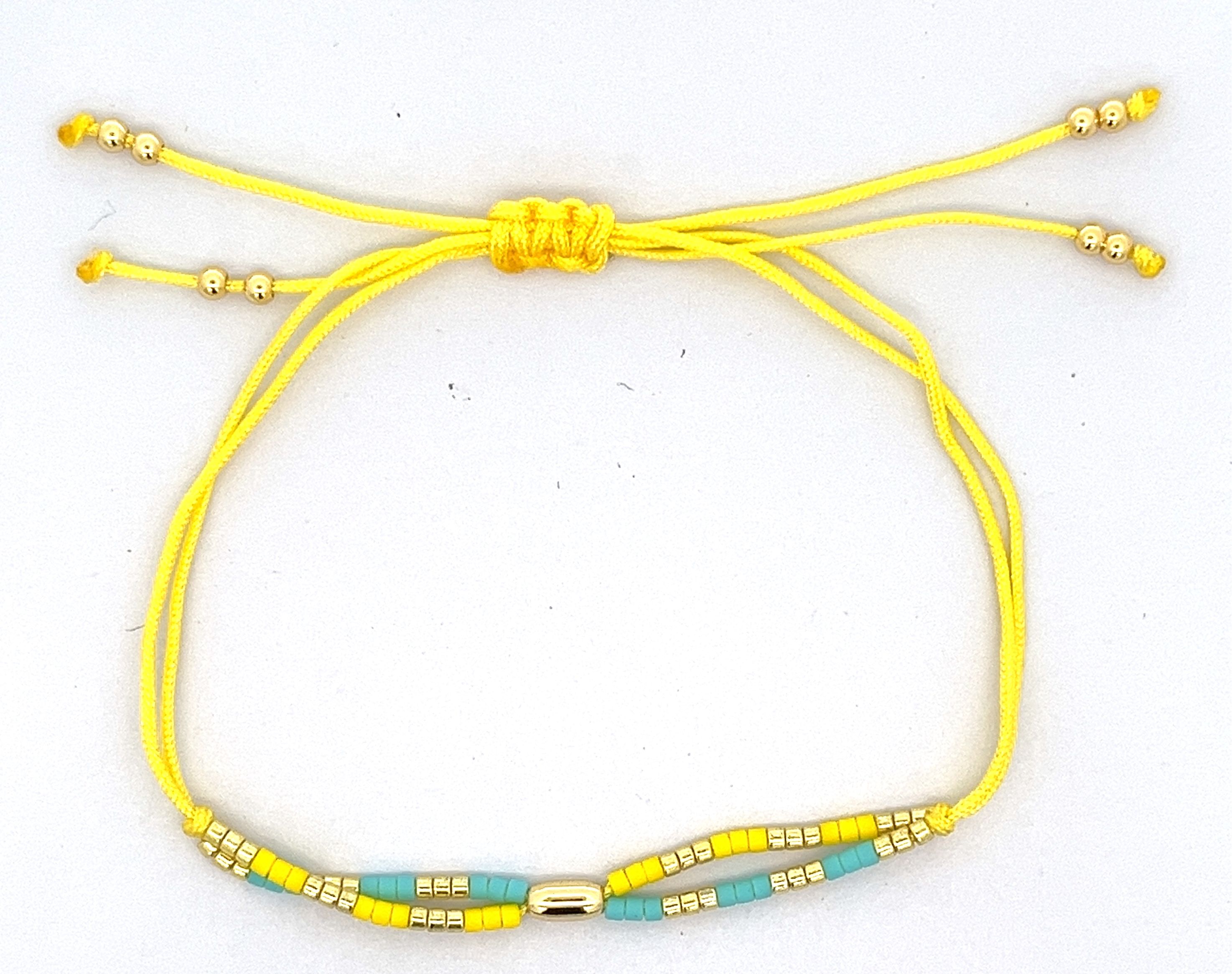 LEMON YELLOW DOUBLE-LAYER WOVEN BRACELET