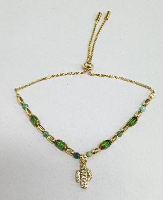 WHITE DIAMOND CACTUS PENDANT BRACELET