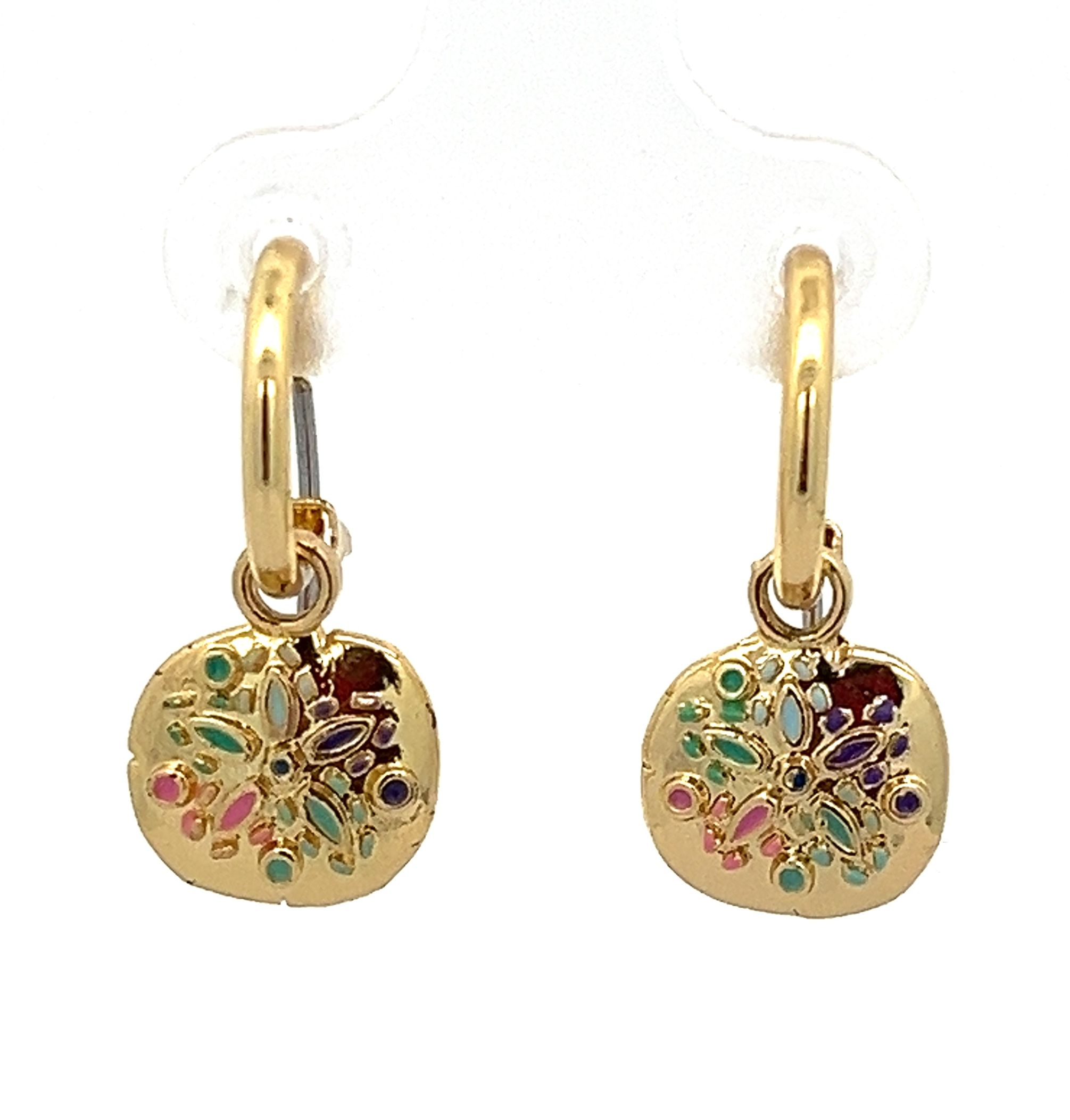 OIL-DRIPPING SAND COIN PENDANT EARRINGS