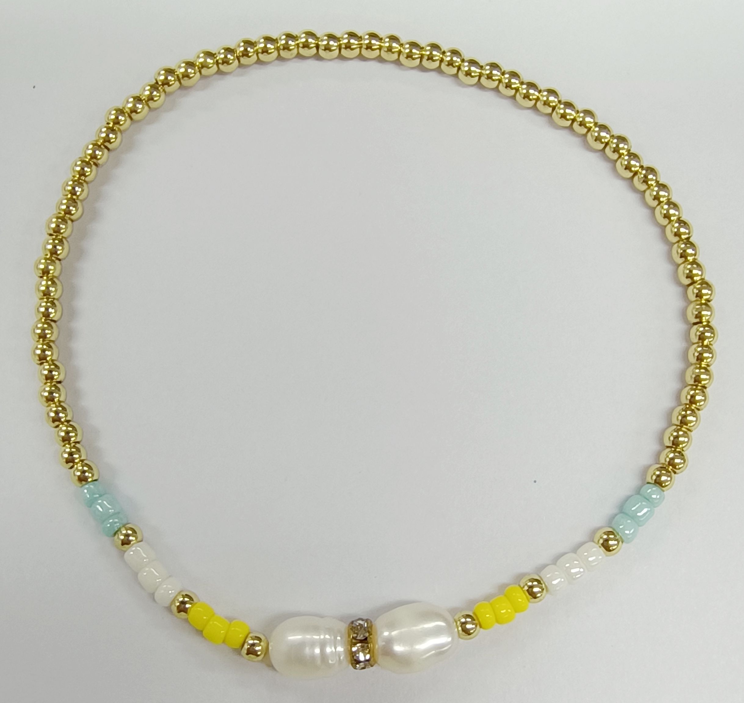 FRESHWATER PEARL ELASTIC STRING BRACELET 