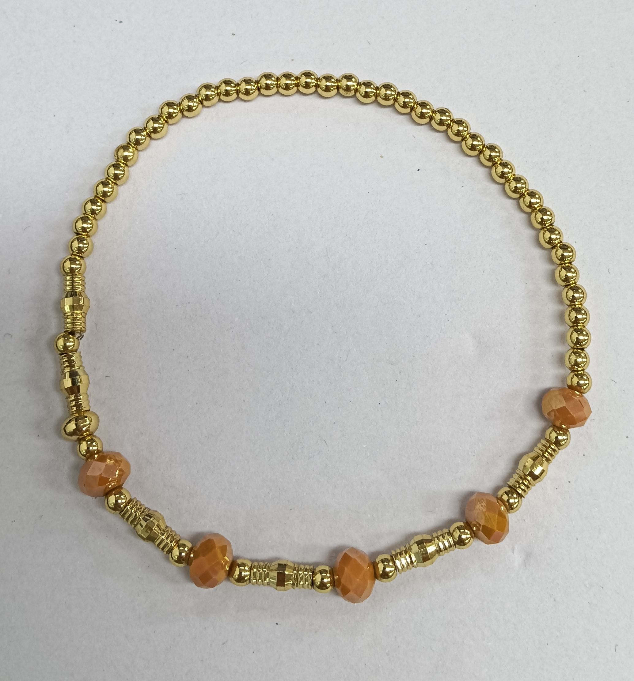 RICE PORCELAIN WHEEL BEADS ELASTIC ROPE BRACELET