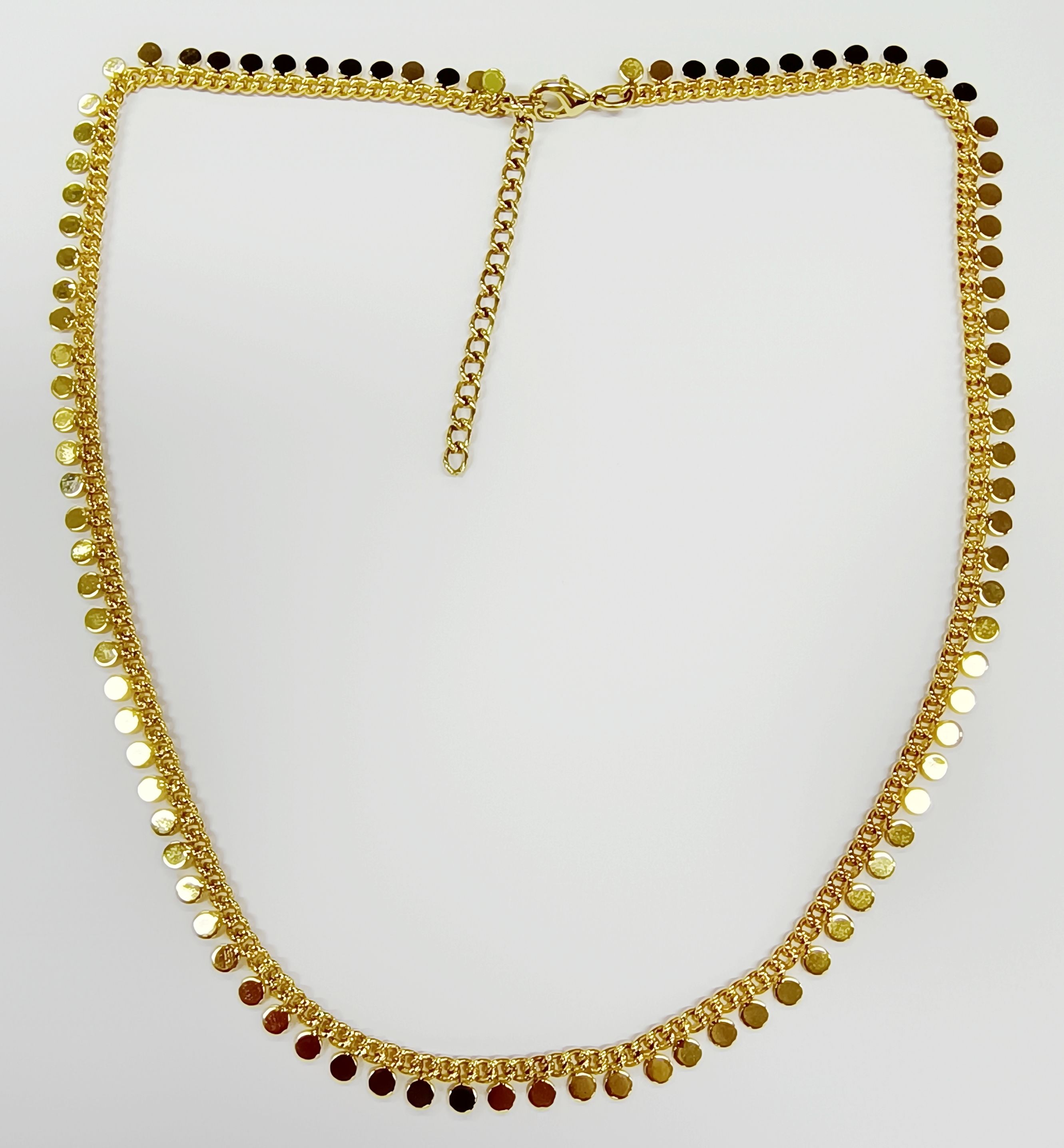 GOLDEN ROUND PIECES CHAIN NECKLACE 