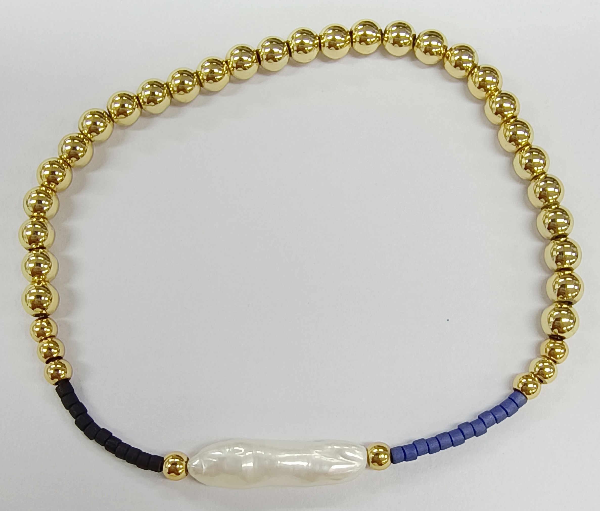 IRREGULAR PIPA BEAD ELASTIC STRING BRACELET