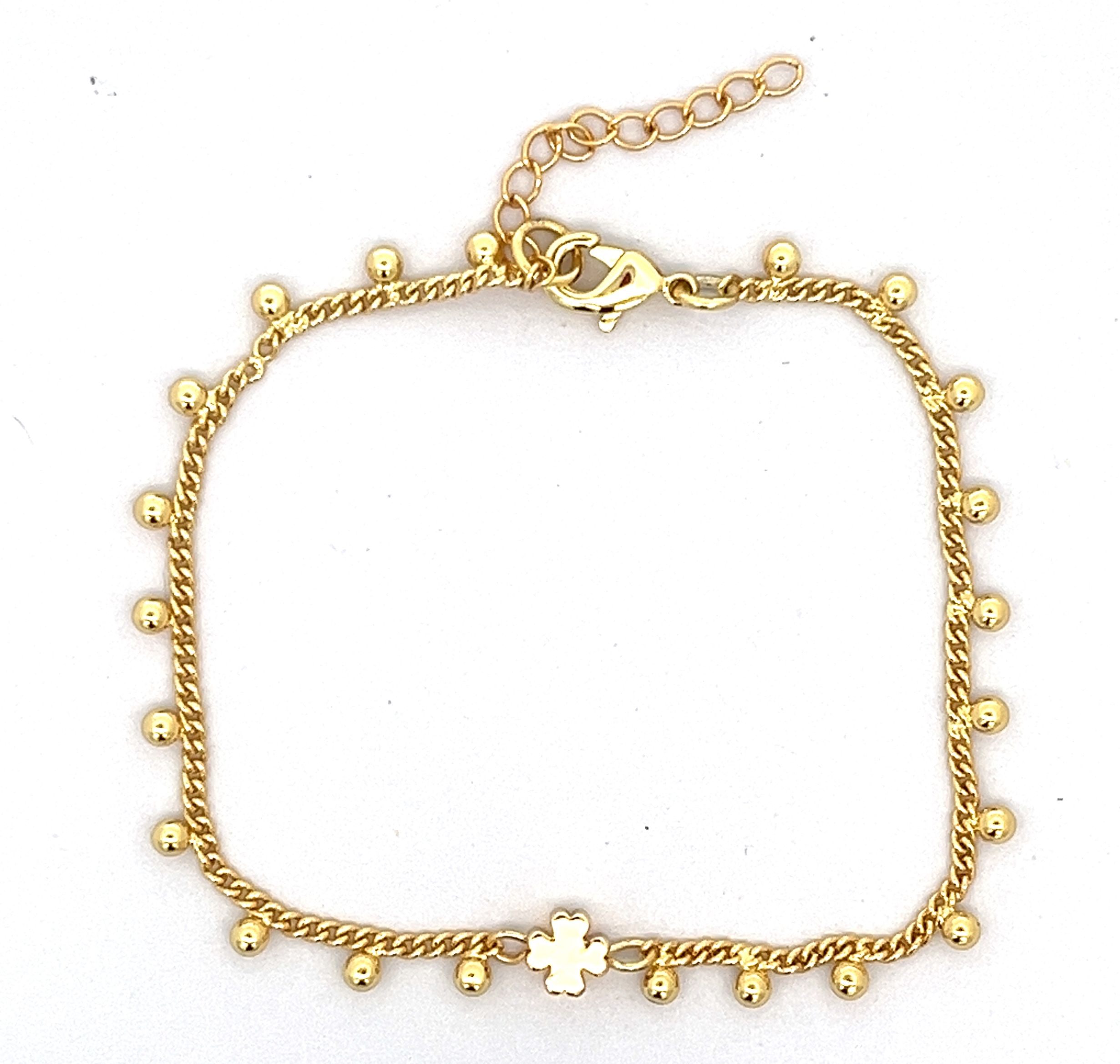 FOUR-LEAF CLOVER PENDANT COPPER BEASDS BRACELET