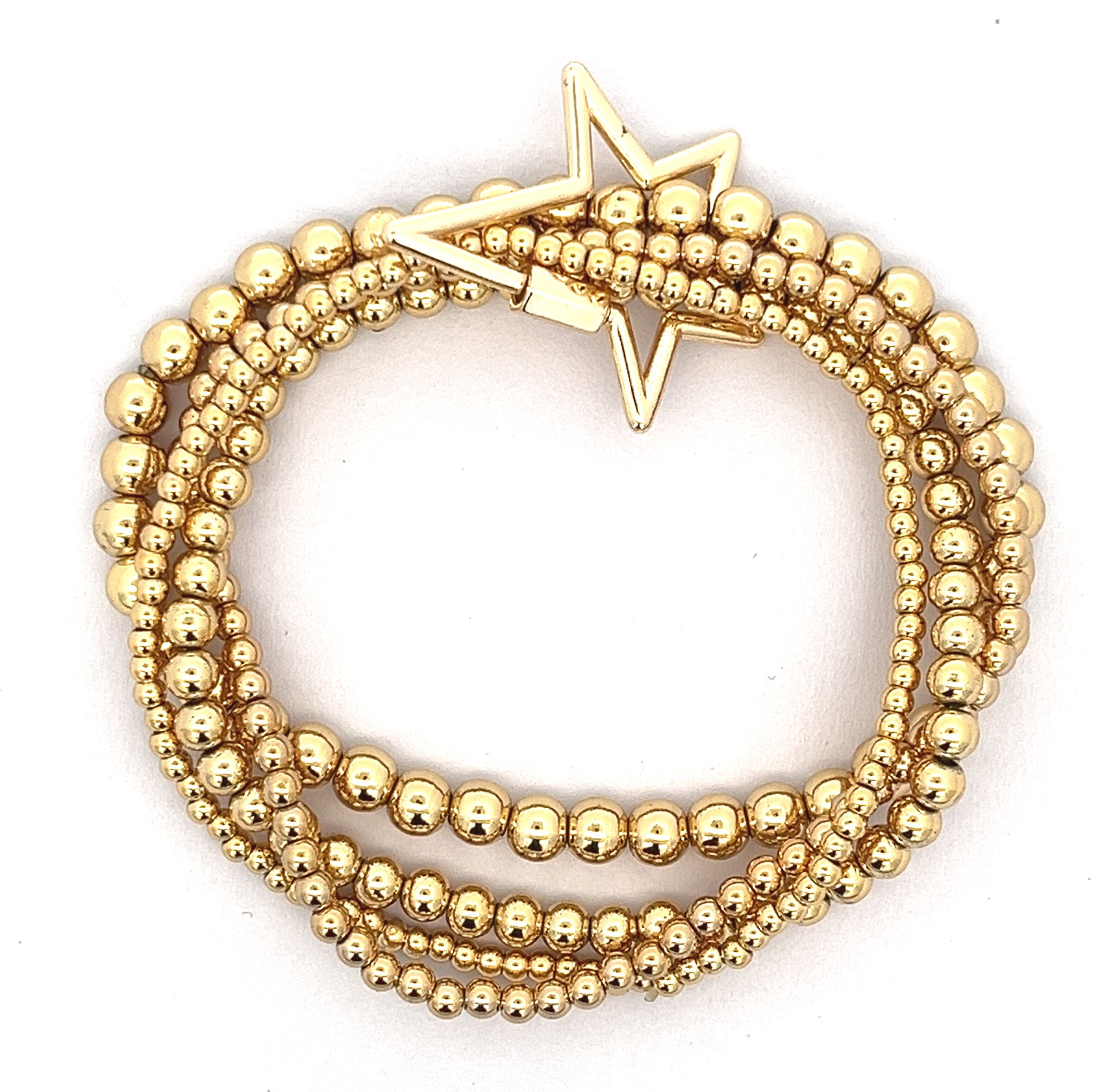 FIVE-POINTED STAR MULTI-COPPER BEADS CHAIN BRACELET 