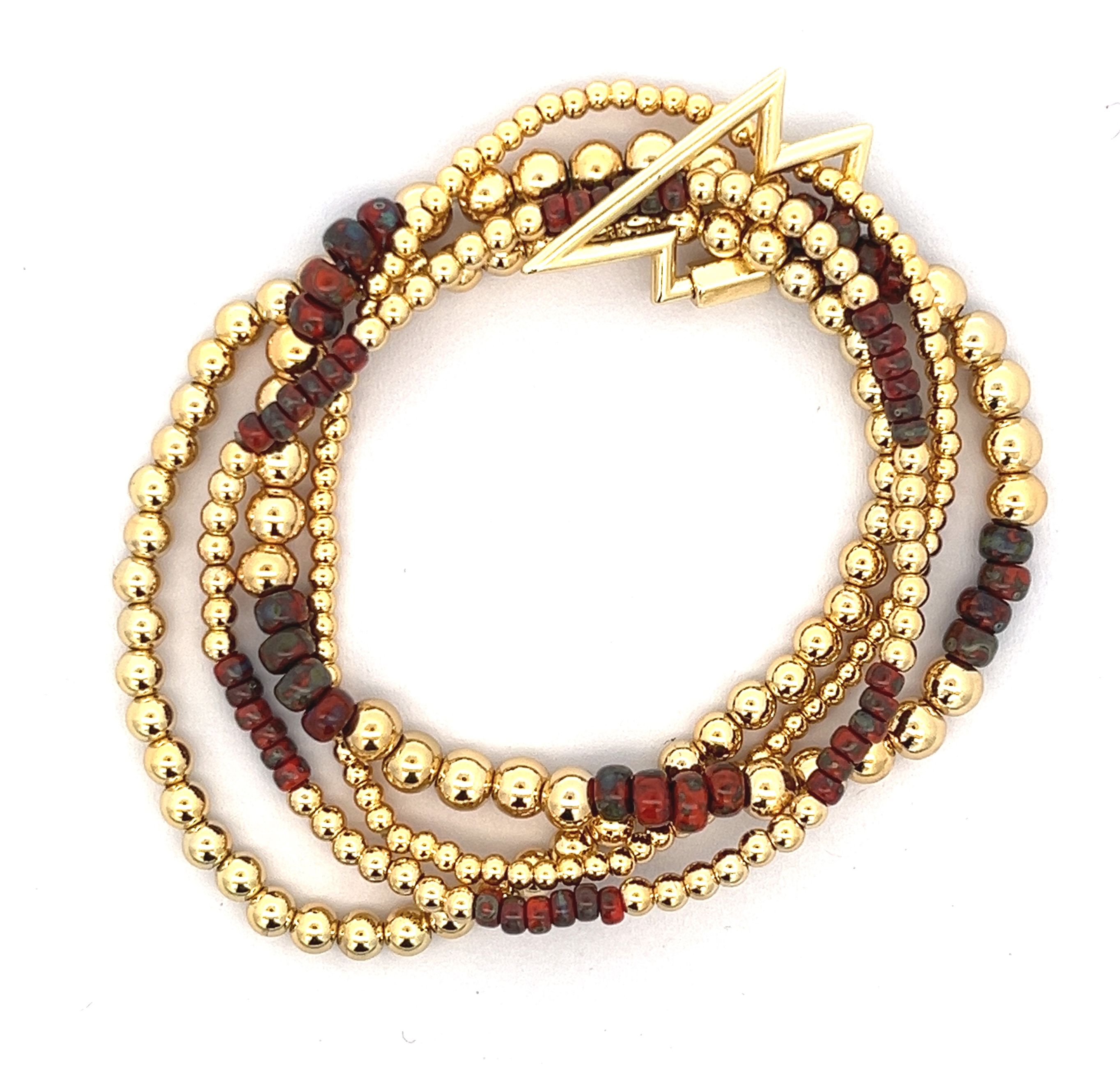 LIGHTNING MULTI-COPPER BEADS CHAIN BRACELET