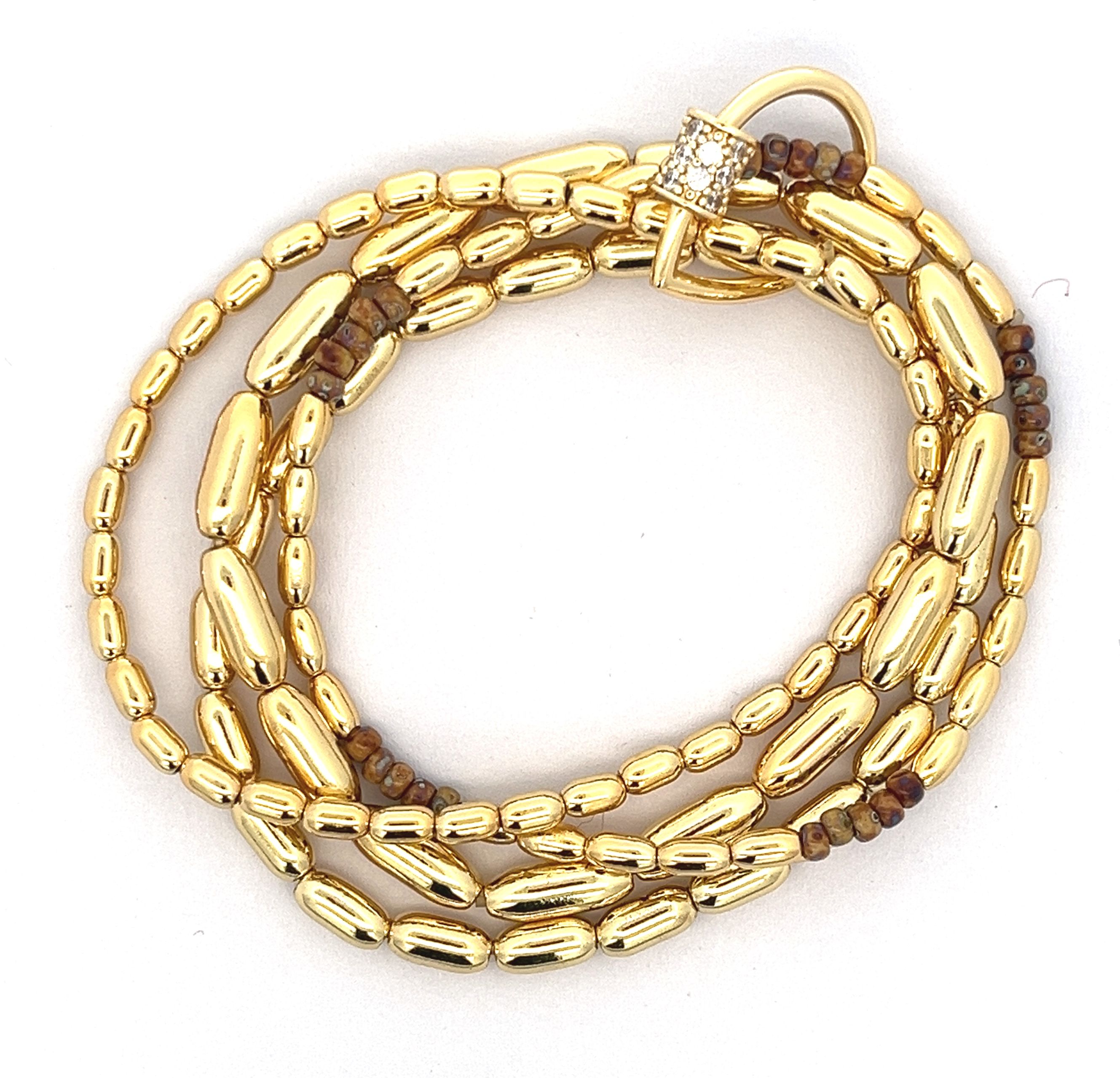 WATER DROP WITH WHITE DIAMOND MULTI CHAIN BRACELET