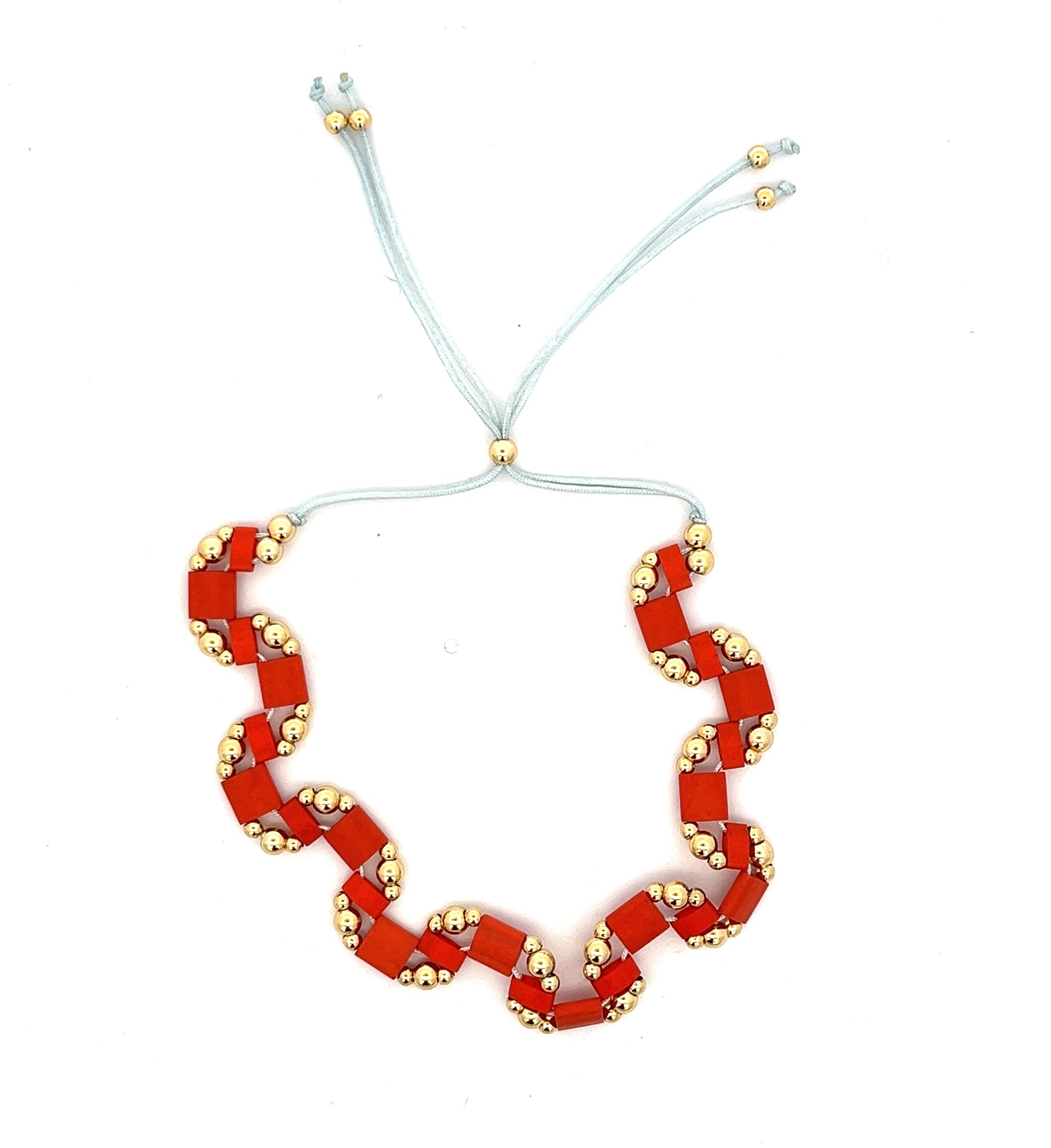 MATT AB ORANGE TILA BEADS BRACELET
