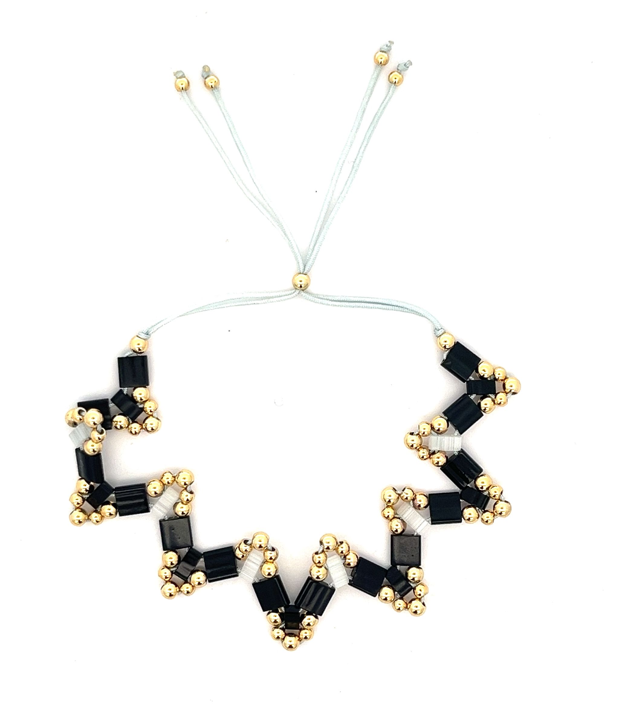 MATT BLACK TILA BEADS BRACELET