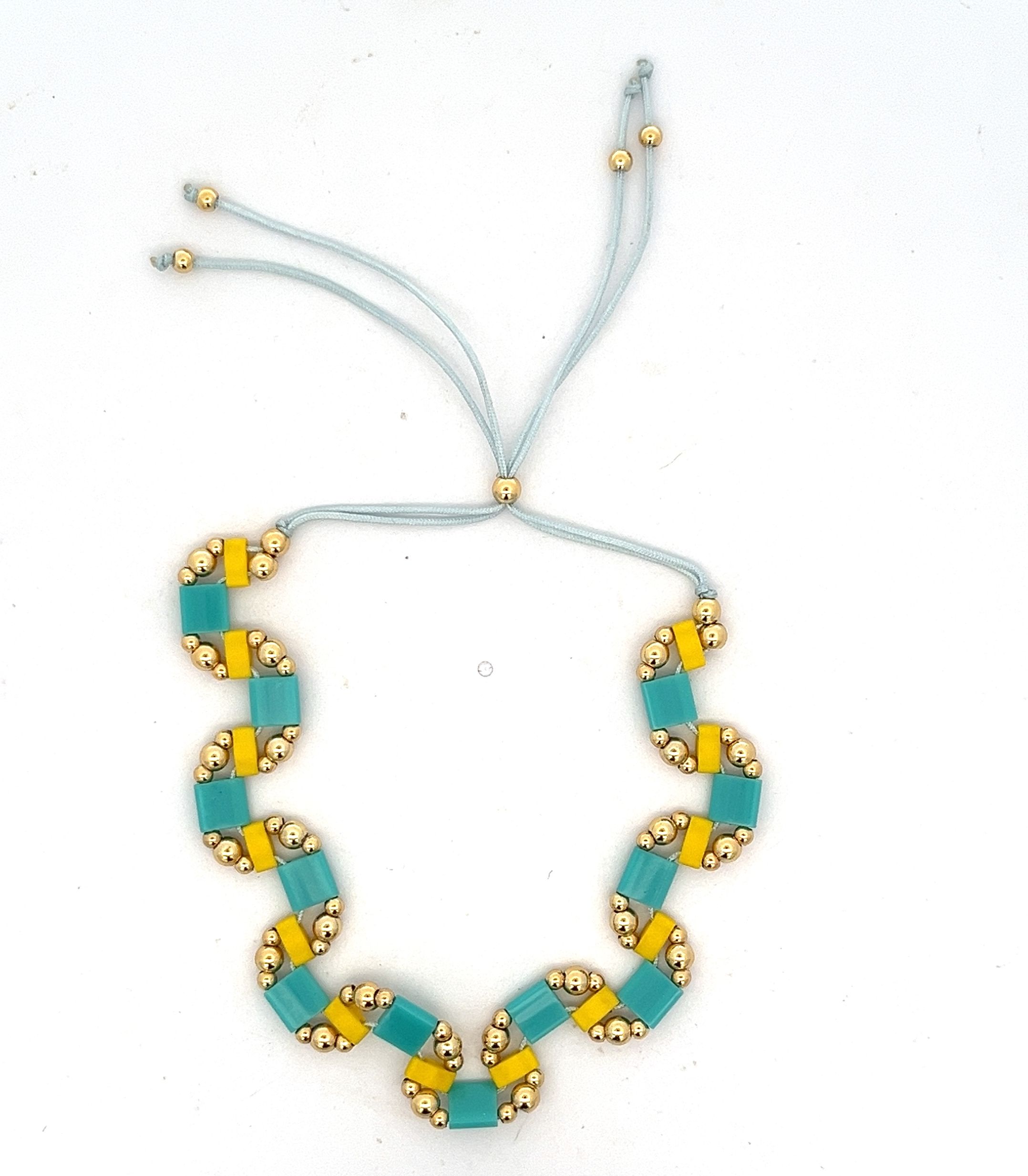 SOLID LIGHT BLUE TILA BEADS BRACELET