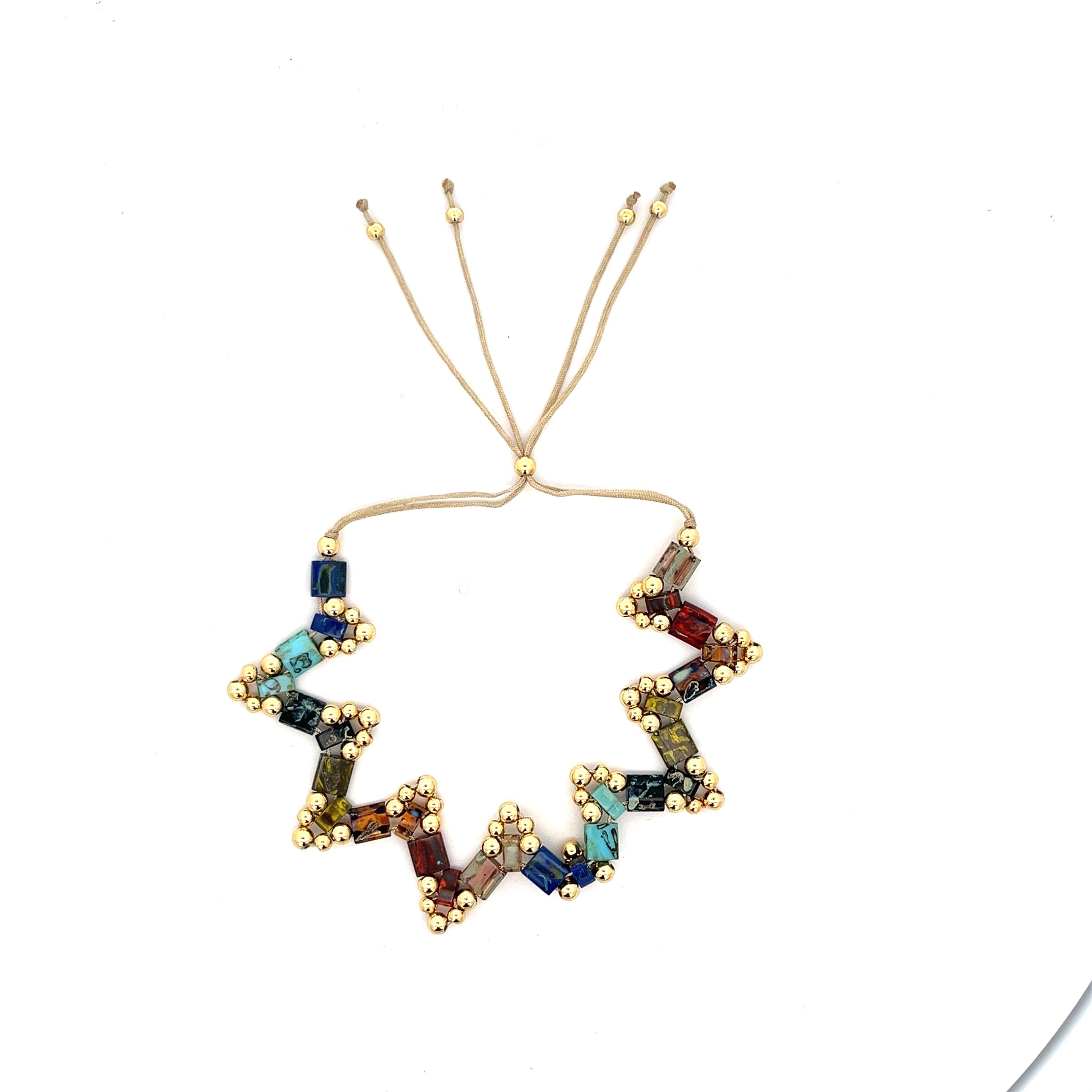 MULTI-COLOR IMITATION NATURAL STONE TILA BEADS BRACELET