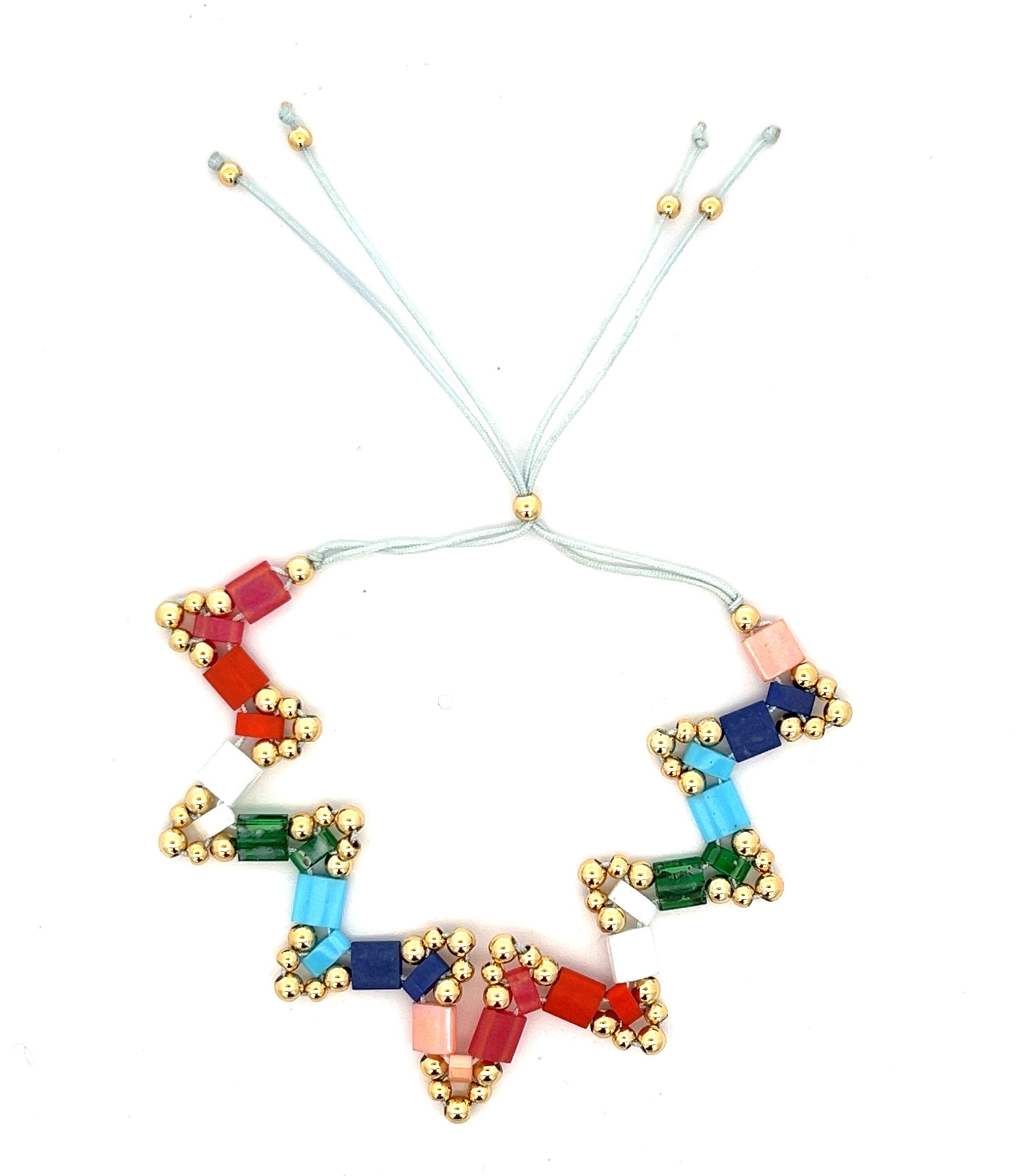 COLORFUL RAINBOW TILA BEADS BRACELET