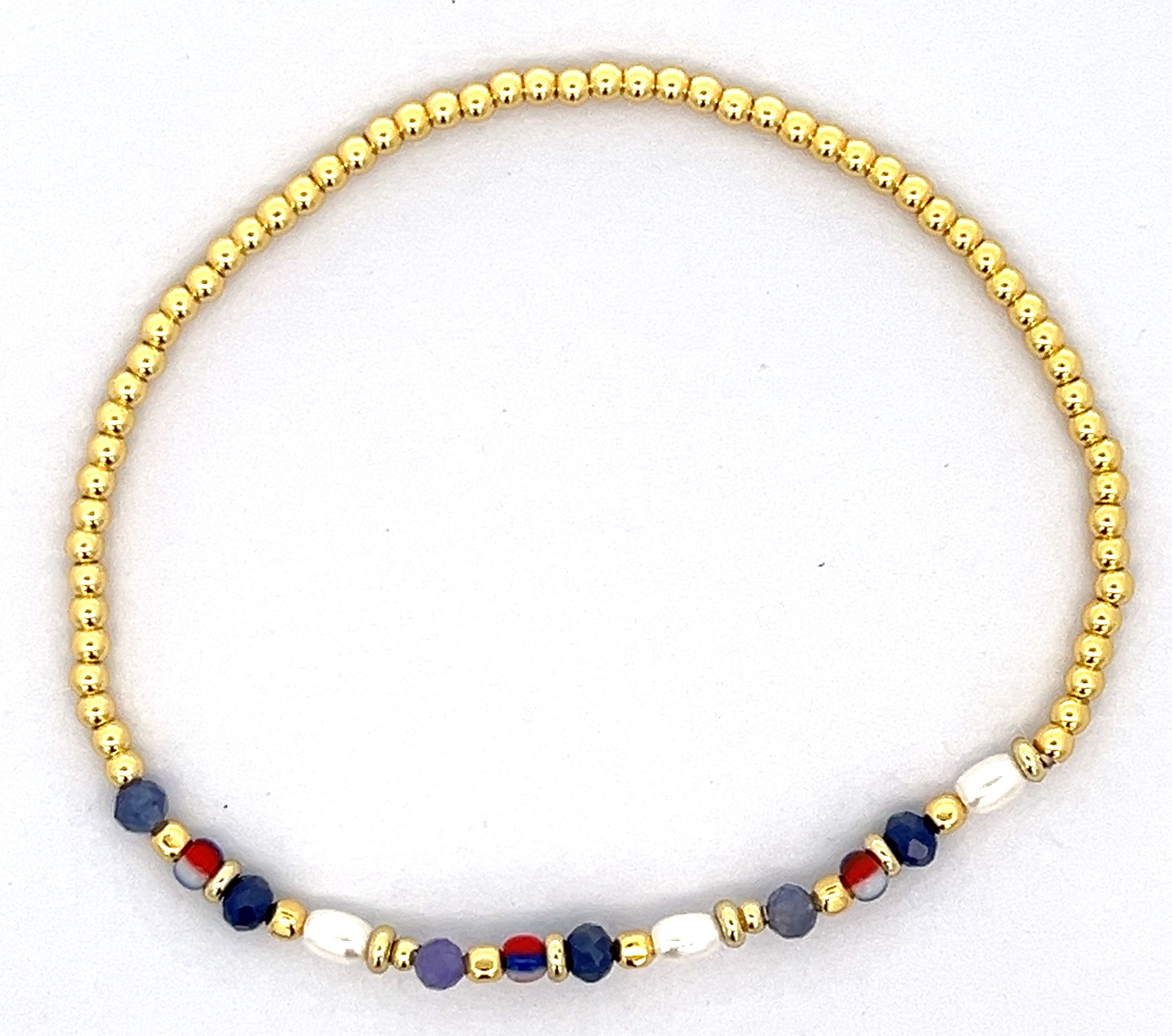 TANZANITE NATURAL STONE COPPER BEADS BRACELET