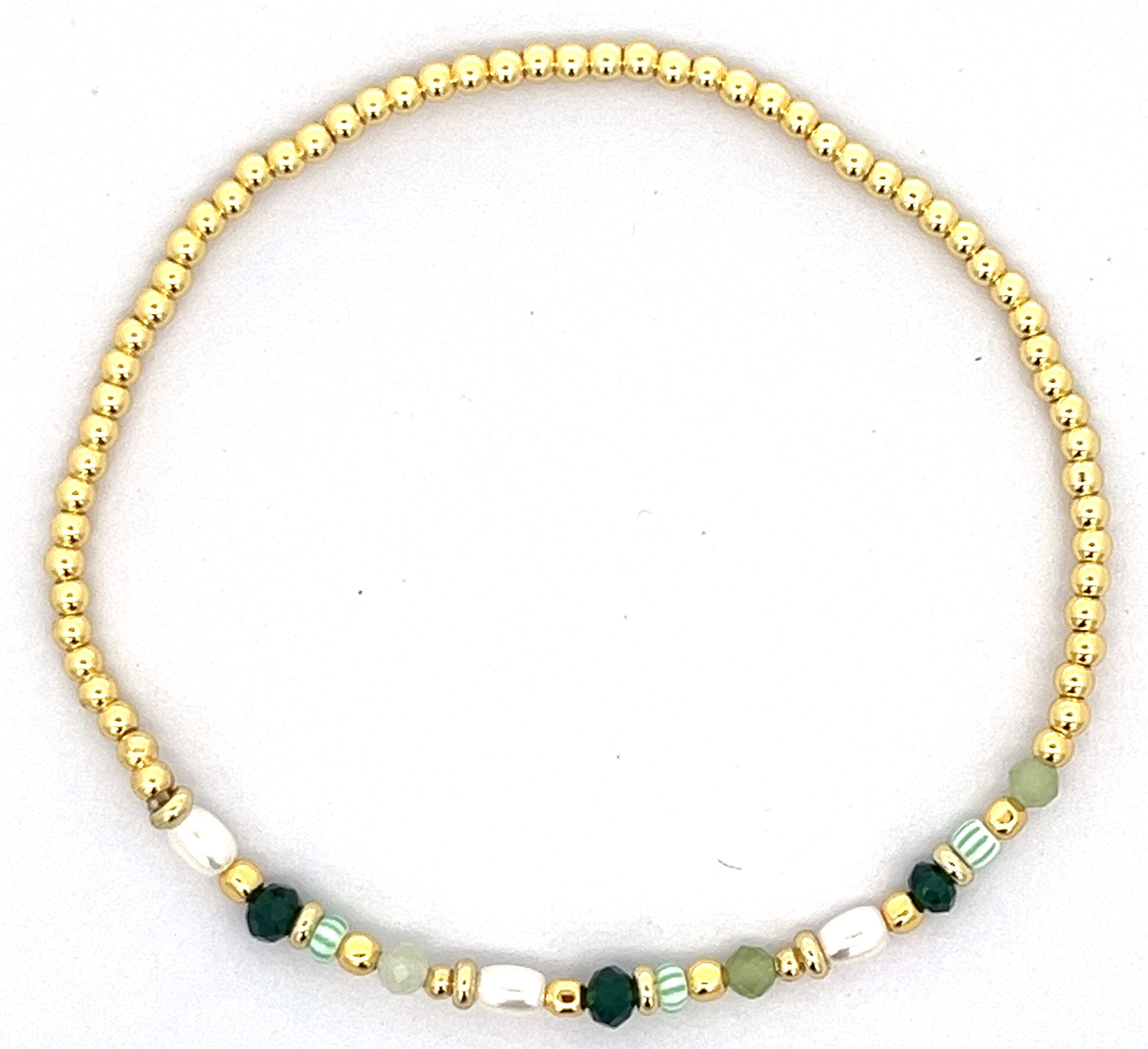 CLEAR GREEN AVENTURINE NATURAL STONE BRACELET